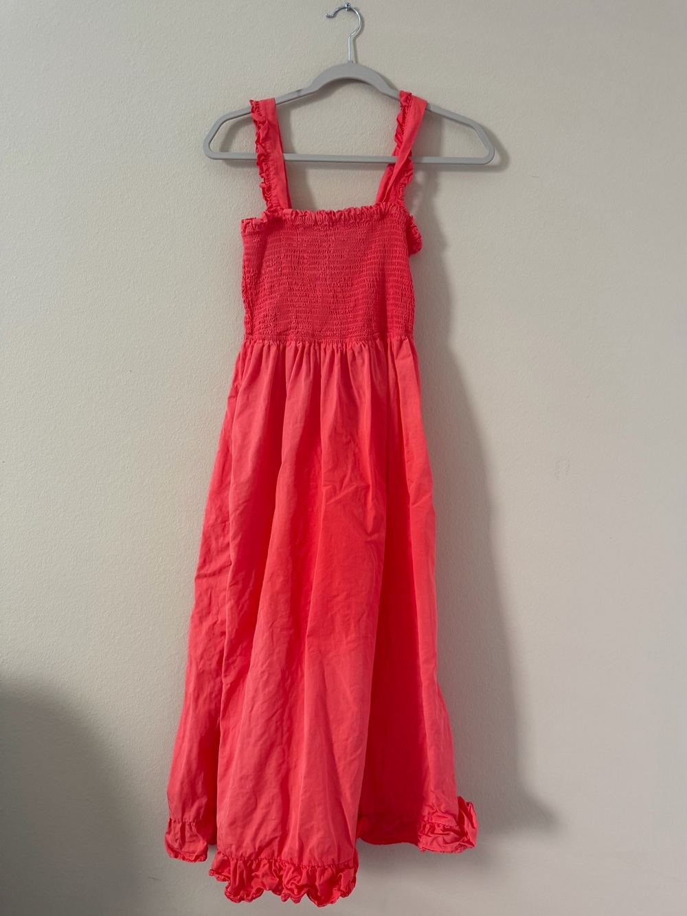 Love Tree Coral Pink Ruffled Strap Sundress for Kids